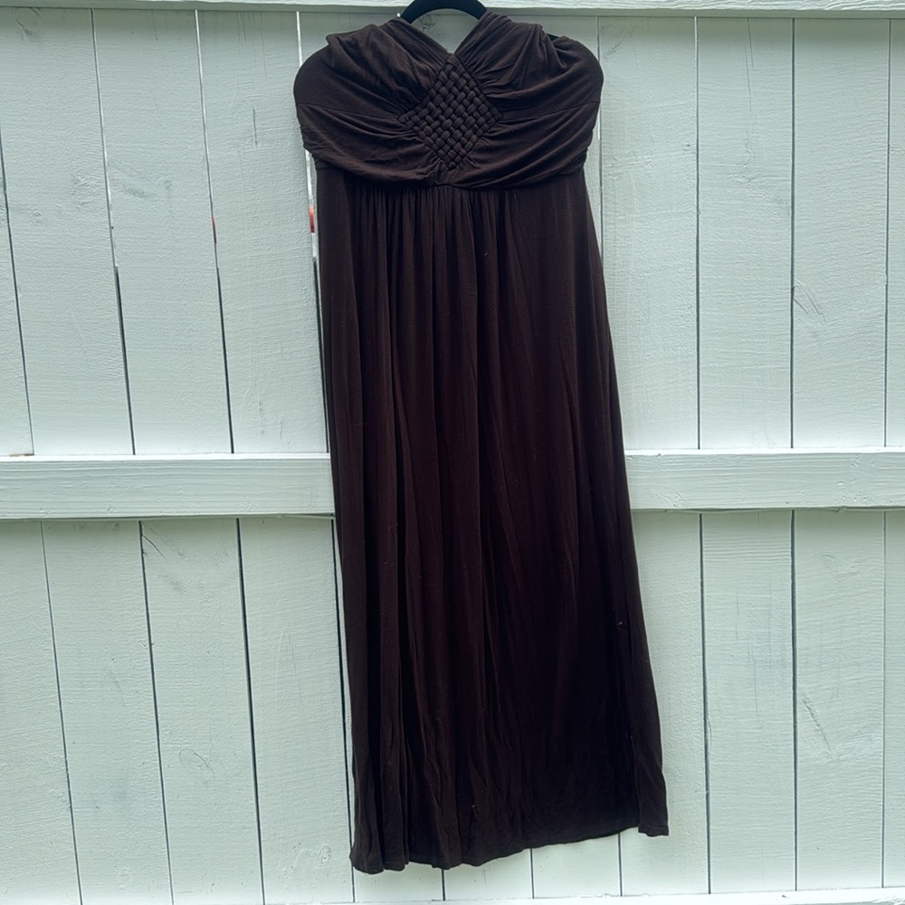Full length avenue dark brown casual dress